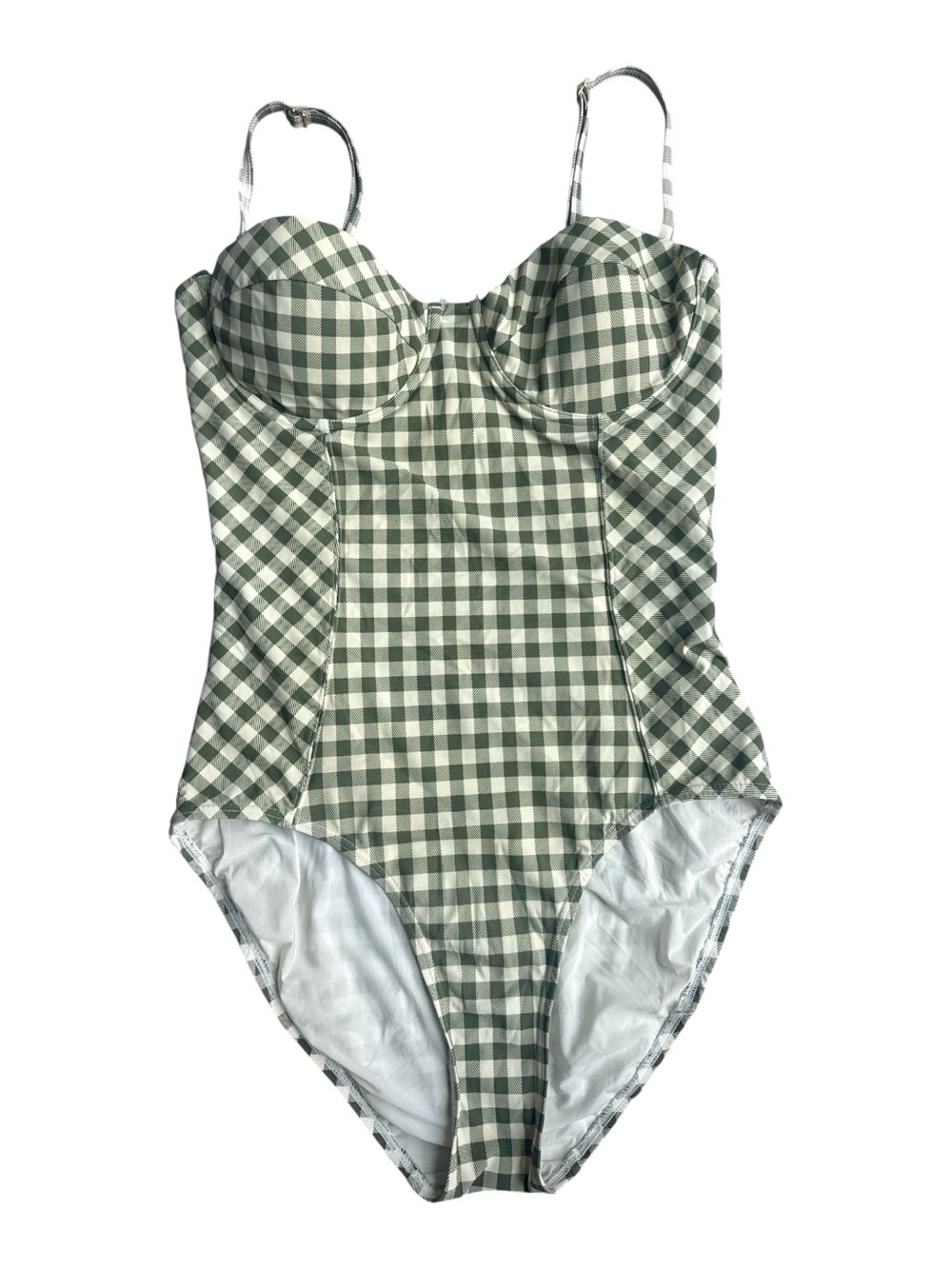 Tory Burch Green Gingham One Piece Swimsuit